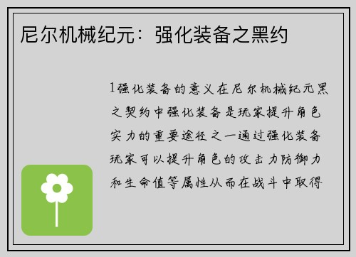 尼尔机械纪元：强化装备之黑约
